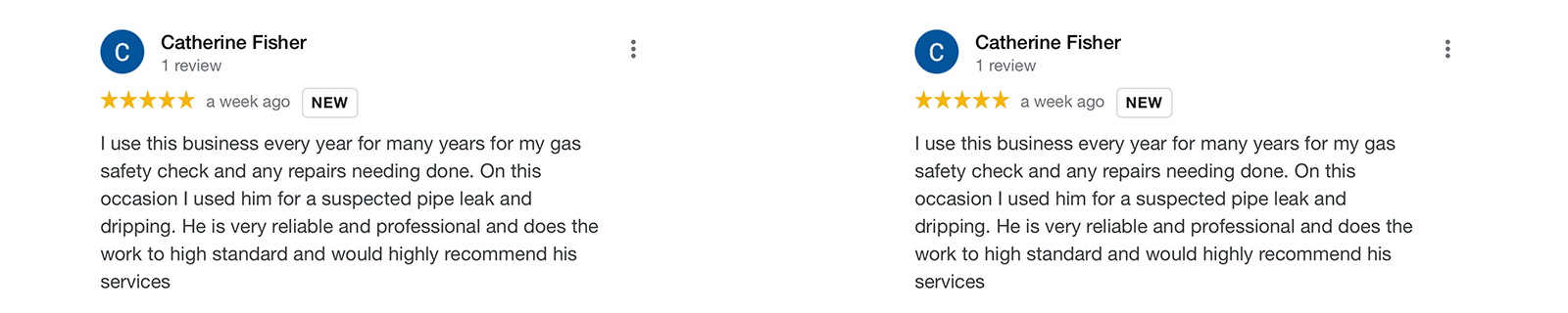 A five star review of Exclusive Trades in Eastbourne